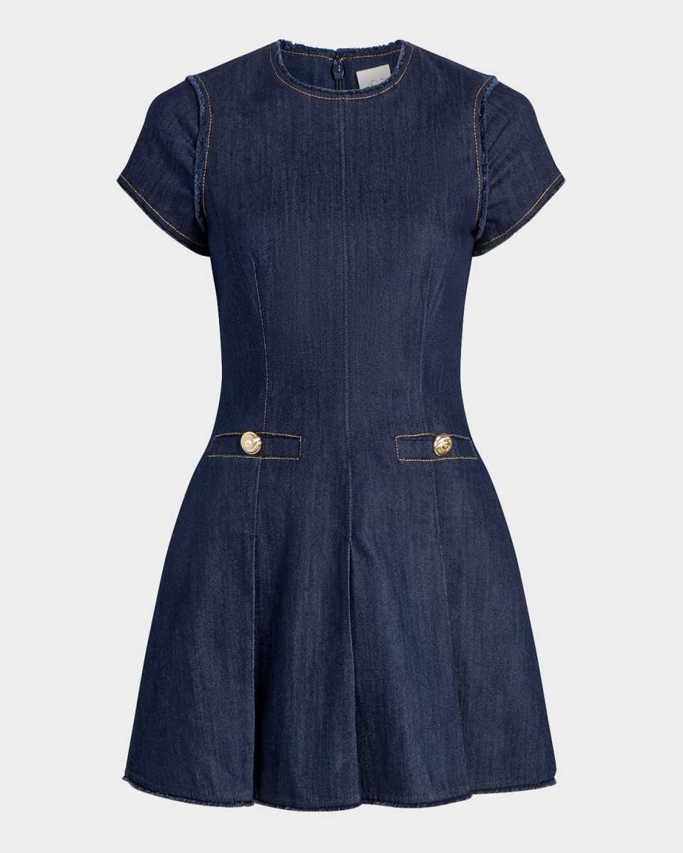 Nova Short-Sleeve Denim Mini Dress